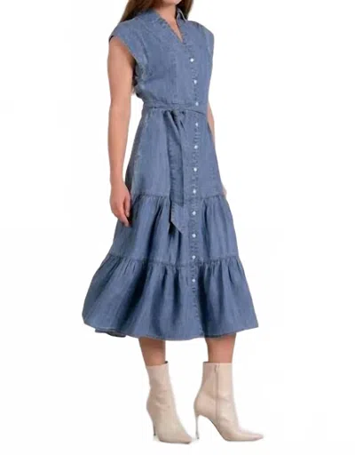 Elan Clara Midi Dress In Dark Blue Wash