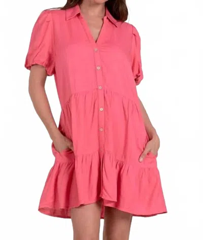 Elan Clarissa Tiered Short Dress In Pink