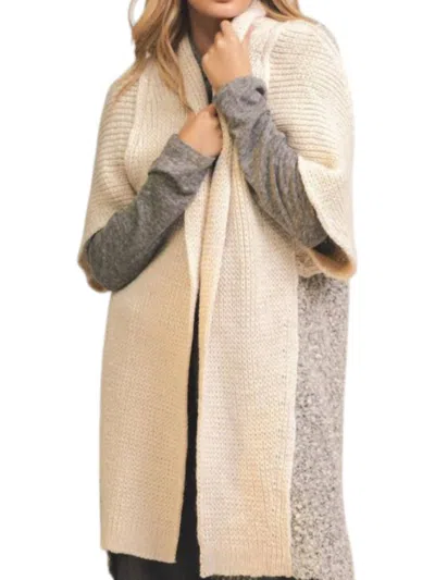 Elan Cliff Oversized Cardigan In Cream In White