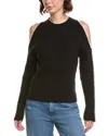 Elan Cold-shoulder Sweater In Black