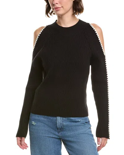 Elan Cold-shoulder Sweater In Black