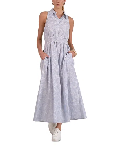 Elan Collar Maxi Dress In Gray