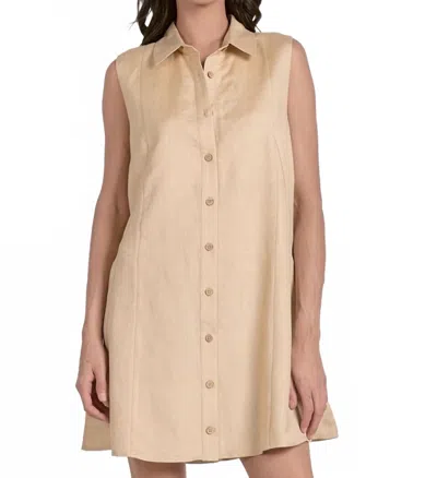 Elan Collared Dress In Khaki In Orange