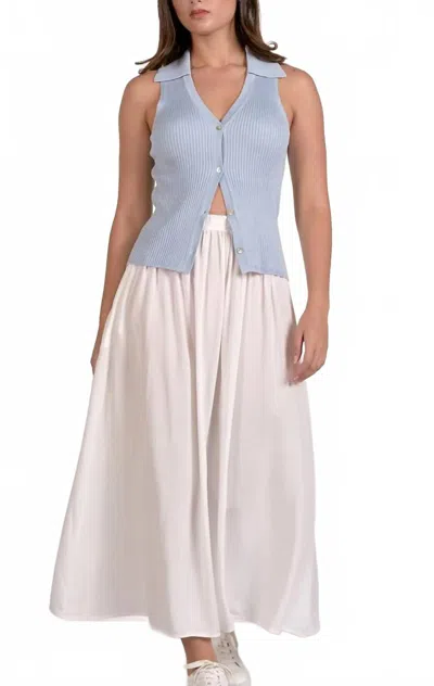 Elan Collared Knit Vest In Blue