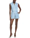 Elan Collared Romper In Blue
