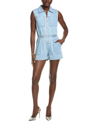 Elan Collared Romper In Blue