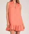 Elan Collared Sleeveless Dress In Orange In Orange
