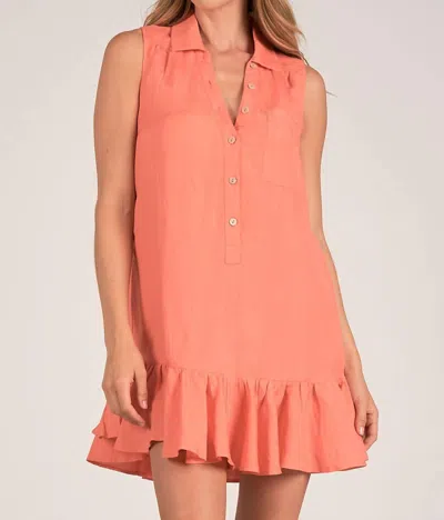 Elan Collared Sleeveless Dress In Orange In Pink