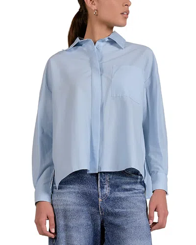 Elan Collared Top In Blue