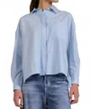 Elan Collared Top In Light Blue In Blue