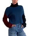 Elan Color Blocked Sweater In Blue Color