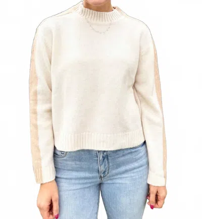 Elan Colorblock Crewneck Sweater In Tan Natural Co In Neutral