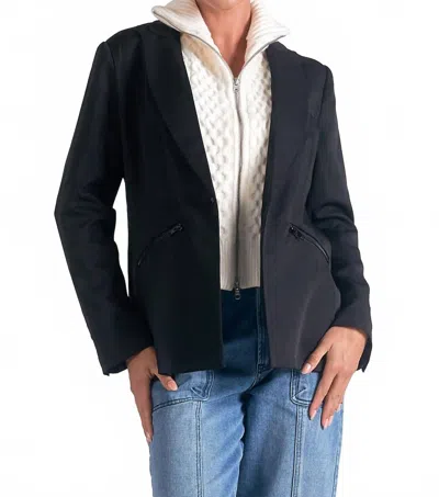 ELAN COMBO BLAZER WITH SWEATER DETACHABLE IN BLACK/OFF WHITE