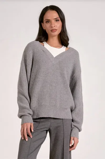 Elan Cool Casual Sweater In Grey In Gray