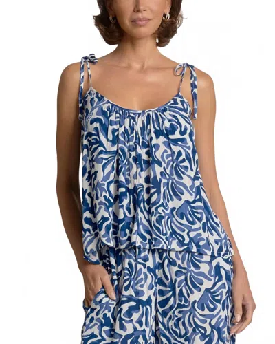 Elan Coralina Tank Top In Blue & White