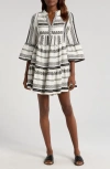 Elan Cotton Cover-up Babydoll Minidress In Multi