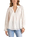 Elan Cotton Eyelet Blouse In White