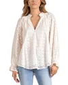 Elan Cotton Eyelet Blouse In White