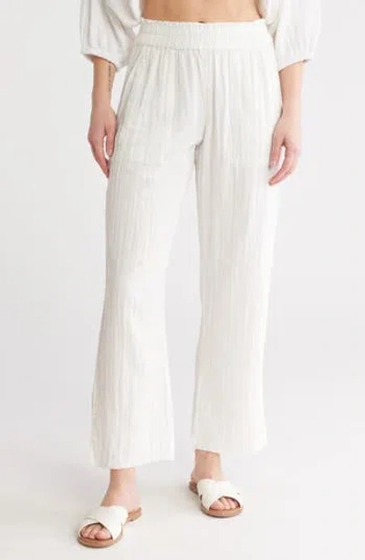 Elan Cotton Gauze Cover-up Pants In White