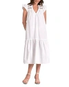 Elan Cotton Ladder Trim Dress In White