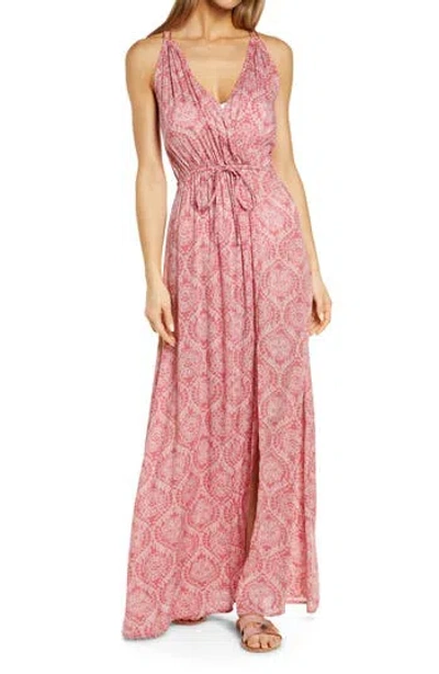 Elan Cover-up Maxi Dress In Rose/natural