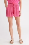 Elan Cover-up Shorts In Hot Pink