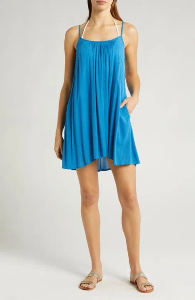 Elan Cover-up Slip Dress In Dusty Blue