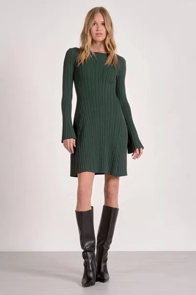 Elan Crewneck Longsleeve Dress In Pine In Green