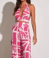 Shop Elan Criss Cross Halter Top In Pink