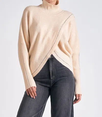 Elan Criss Cross Sweater In Off White