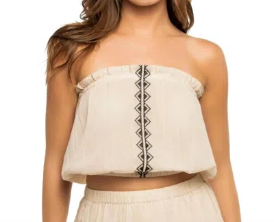 Elan Croatia Strapless Embroidered Top In Natural