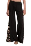 Elan Crochet Cover-up Pnats In Black