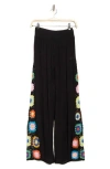 Elan Crochet Cover-up Pnats In Black