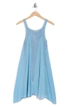 Elan Crochet Inset Cover-up Dress In Light Blue