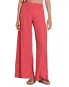 Elan Crochet Inset Swim Cover-up Pants In Coral In Coral