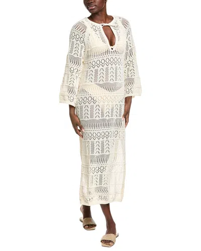 Elan Crochet Kaftan In Neutral