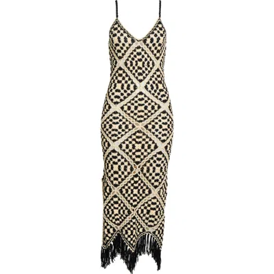 Elan Crochet Maxi Cover-up Dress In Multi
