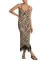Elan Crochet Maxi Dress In Brown