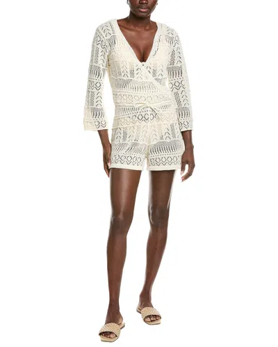 Elan Crochet Romper In Neutral