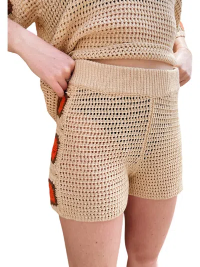 Elan Crochet Short In Natural In White