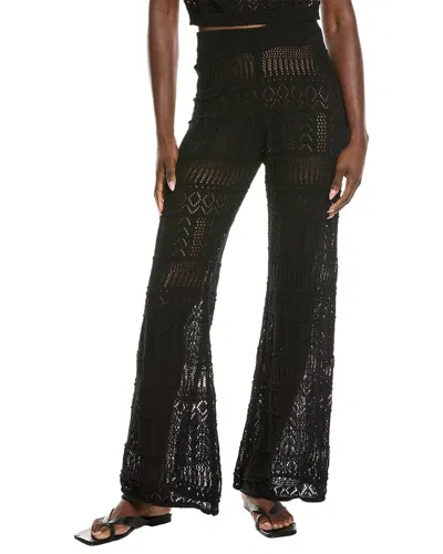 Elan Crochet Wide Leg Pant In Black