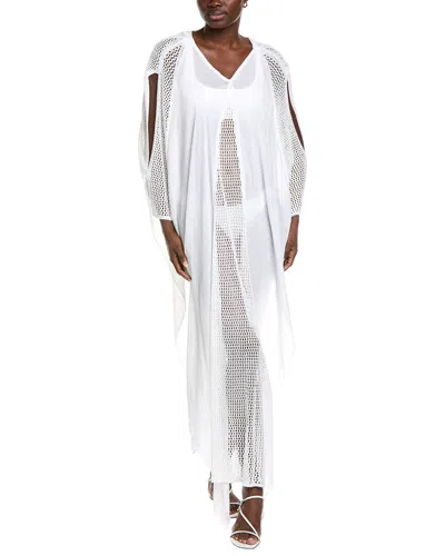 Elan Crochet-trim Kaftan In White