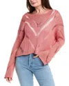 Elan Ivy Cutout Sweater In Peach In Pink