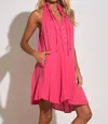 Elan Button Front Cotton Cover-up Minidress In Pink