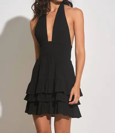 Elan Cut Out Halter Dress In Black