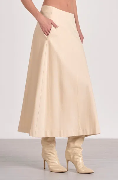 Elan Cynthia Midi Flair Skirt In Cream In Neutral