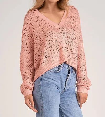 Elan Daisy Sweater In Blossom In Pink
