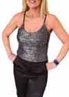 ELAN DAZZLING SEQUIN TANK IN SILVER