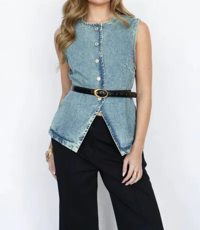 Elan Denim Vest In Blue