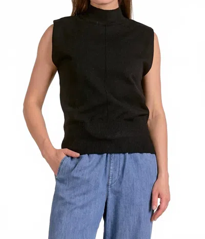 Elan Diana Sweater Top In Black